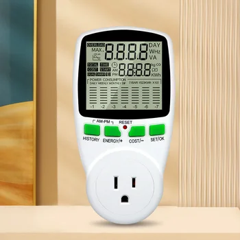 Contor de energie Plug Curent de Lucru Max. 16A LCD Consum de Energie Monitor 50HZ 0,5 W de energie Electrică de Utilizare Monitor de Economisire a Energiei