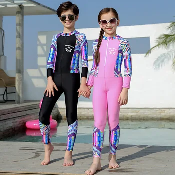 Copii costume de baie, băieți și fete, una bucata pantaloni cu mâneci lungi uscare rapidă meduze costum de scufundări pentru copii costume de baie