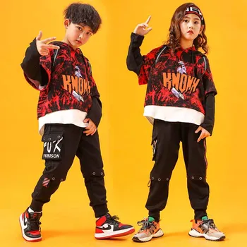 Copiii de Dans Hip-Hop de Moda de Îmbrăcăminte de Arsură de Culoare Topuri sau Streetwear Pantaloni pentru Fete Baieti Imbracaminte Haine Costum de Lux