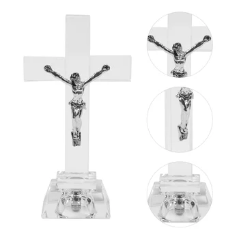 Cristal Decorativ, Lampa Foto Prop Desktop Acasă Decor Chic Cadou Ornamente De Sticlă Binecuvântare Cruce Unică Rugăciune Consumabile