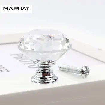 Cristal Trage 30mm Usa de Dulap Garderoba Singură Gaură Mâner Sertar Trage Mobilier de Diamant Trage Dulap de Bucătărie Trage