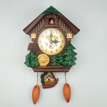 Cucul Casa de Creație Ceas de Perete Pastorală Stil de Desene animate Camera Copil Decorative Ceas de Perete Plin Ceas Muzica de Raportare în Timp
