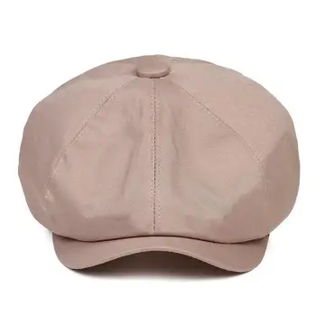 Culoare solidă Bereta Elegant Unisex Vintage Berete Usoare de Bumbac Pălărie cu Scurt Margine Ondulată de Culoare Solidă pentru Adulți