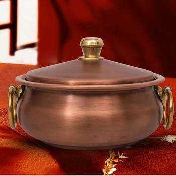 Cupru Oală Fierbinte Retro Stil Chinezesc Bucatarie Plita cu Inducție Singură Persoană Mese Instant-Miel fiert cu Capac Maner Tocană de Supa