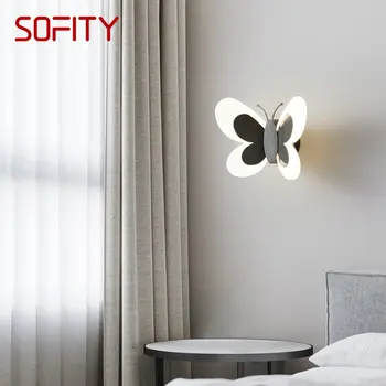 DANA Interior Negru Alamă Fluture Tranșee Lumina LED 3 Culori Realiste Creative Lampă de Perete pentru Pat Cameră de zi Decor