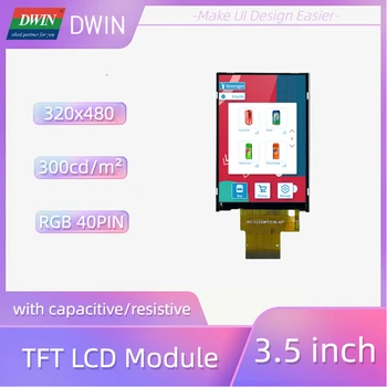 DWIN 300 Luminoase 3.5 Inch, 320x480 24bit RGB IPS TFT LCD Module GT911 Controller Capacitiv Tactil Rezistiv LI48320T035IB3098