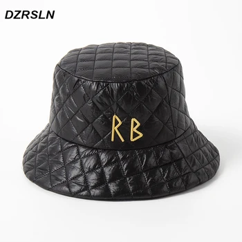 De Lux De Designer De Brand Bucket Hat Pentru Femei Toamna Iarna Cald Găleți Capace De Epocă Carouri Pescar Pălărie Pliabilă În Aer Liber
