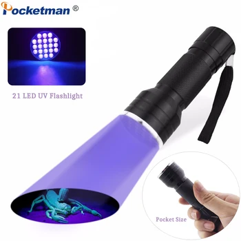 De înaltă Calitate 21LED Lanterna UV Portabil Negru Lumina 395nm Ultraviolete Lanterna de Buzunar Medical Lampa UV Adeziv de Polimerizare Ploșniță Petele
