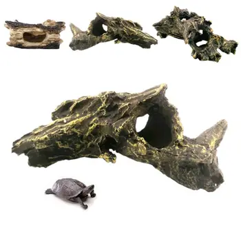 Decorative Broască Țestoasă Ascunzătoarea Pestera Simulare Scoarta De Copac Reptile Evitarea Peșteri Rezistente La Uzură Rășină Reptile Ascunde Casa De Sarpe