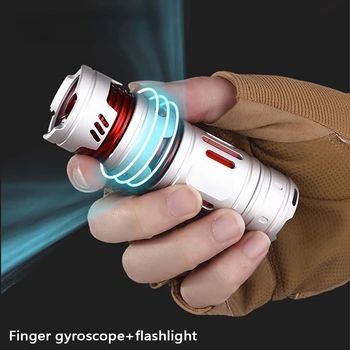 Degetul Giroscop+lanterna XPG Lanterna LED-uri USB Reîncărcabilă rezistent la apa Lanterna Construit În Baterie Portabil Camping Iluminat
