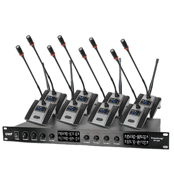 Depusheng DF208 profesionale 8 canale uhf wireless microfon gooseneck pentru săli de conferințe