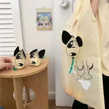 Desene Animate Cumpărături Saci De Nailon Câine Drăguț Pliabil Eco Reutilizabile Genți De Mână Agățat Cu Catarama Impermeabil Husă De Depozitare