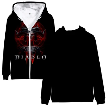 Diablo IV Joc Marfa cu Fermoar Hanorac Stil de Moda Unisex Maneca Lunga Harajuku 3D Cosplay Haine