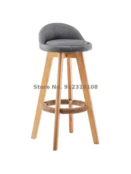 Din lemn masiv, modern, creativ simplu scaun bar retro Europene de uz casnic rotativ scaun spatar recepție scaun de bar