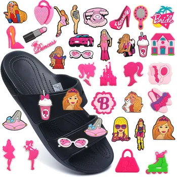 Disney Barbie Girl Pantofi Farmec pentru Croc Drnaments Sandale Accesorii PVC Decoratiuni Încheietura Curea Femei Copii Cadou en-Gros