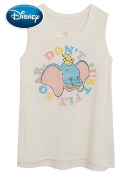 Disney Dulce Dumbo Elefantul De Desene Animate De Imprimare Sport T-Shirt Pentru Femei De Moda O-Gât Pulover Fără Mâneci Rezervor Tee Topuri De Vara De Sex Feminin