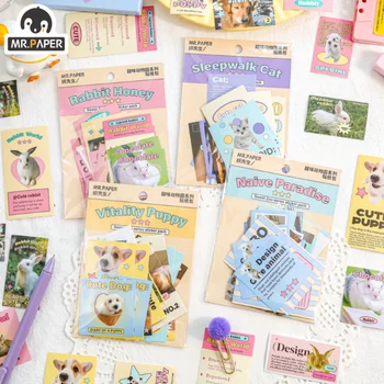 Domnul Hârtie 30buc/Pachet Seria Animal Pisică Câine Drăguț Autocolante DIY Manual Material Decor Autocolante Drăguț coreeană Papetărie