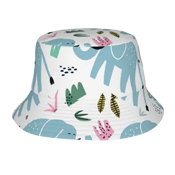 Drăguț Elefant Bucket Hat pentru Barbati Femei Pescar în aer liber, de Vară, Călătorie Drumeții Capace