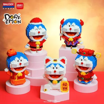 Drăguț de Crăciun Doraemon Halloween Blocuri de Desene animate Tang Costum Cifre Dumnezeu a Bogăției Mini Micro Caramida Jucării Pentru Copii Cadouri