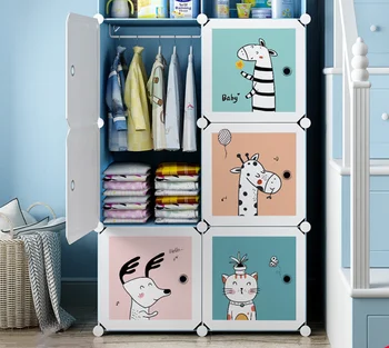 Dulap pentru copii de uz Casnic Simple Dormitor Plastic Garderoba de Asamblare Copilul Economiei Dulap Mic Copil Cabinet de Stocare