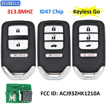 Ecusells Keyless Go Inteligent de la Distanță Cheie de Masina FSK 313.8 Mhz NCF2952X / HITAG 3 / 47 Cip pentru Honda Accord Civic FCC ID: ACJ932HK1210A