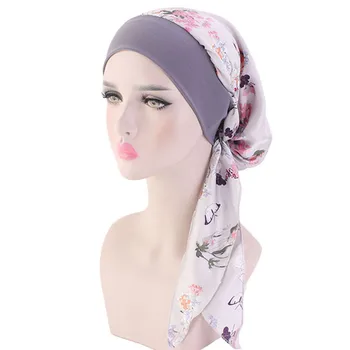 Elastic De Moda Turban Pălărie De Culoare Solidă Femei Iarna Cald Văl Capota Interior Hijabs Capac Musulmane Hijab Femme Înfășurați Capul
