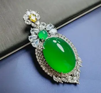 En-gros de jad Naturale de Smarald cataramă de siguranță Guanyin Calcedonie catarama Agat Verde Guanyin pandantiv Cristal zircon Bijuterii