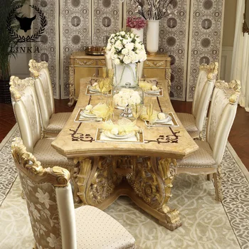 European din lemn masiv sculptate flori de masă, scaun, curtea franceză villa, restaurant de lux, masă, scaun, mobilier personalizat