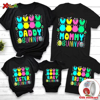 Familia Tricouri Paști Familie de Potrivire Bunny Tricouri Familie Tee de Potrivire Mama Tata Bunny T-Shirt Da Copii Autocolante