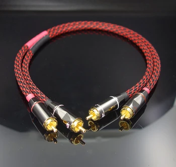 Febra Cablu Audio 4N 4-miez de Cupru fără Oxigen Dublu Lotus RCA Audio Cablu de Semnal