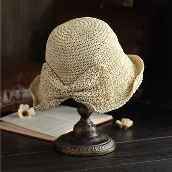 Femei Pălărie de Soare Funda Mare Margine Largă Floppy Pălării de Vară pentru Femei Beach Panama Pălărie de Paie Soare Vizieră de Protecție Femme Capac Pălărie de Paie