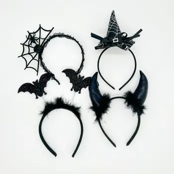Femeile Bat Bandă Întunecată Stil Halloween Bentita Liliac Pălărie Vrăjitoare Corn Spider Decor Unisex Fotografie Partid Prop Accesoriu De Par Unisex