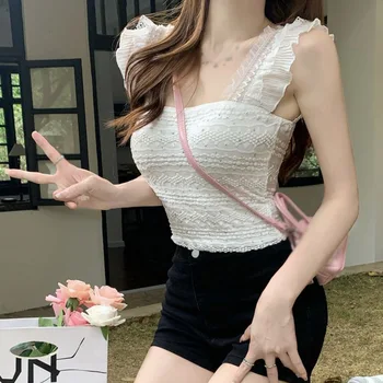Femeile Temperament Moda Pătrat fără Mâneci Gât Bretele Versiunea coreeană modelului de Top