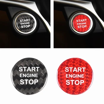Fibra De Carbon Start Stop Push Butonul De Autocolant De Acoperire Accesorii Auto Pentru Alfa Romeo Giulia 952 2016-Up Romeo Stelvio 2017-Up