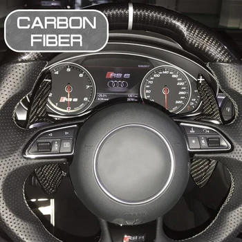 Fibra de Carbon Volan Masina Extinde padele Acoperă Autocolante Auto Pentru Audi A3 A5 A7 A8 S5 Q3 Q7 SQ5 RS6