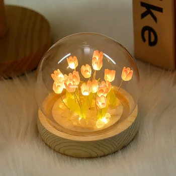 Floare de lalea Lumina de Noapte Activitate DIY Kit Material Accesorii / Cameră Finit Acasă Decoratiuni de Vacanță Cadou de Ziua de nastere
