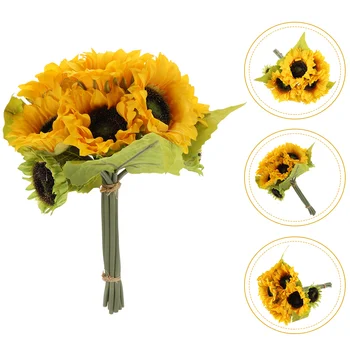 Floarea-Soarelui Artificial Buchet De Mireasa Domnisoarele De Onoare Nunta Provizii De Mătase Buchete De Croșetat