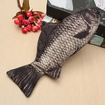 Formă de pește Caz Creion Pește-tematice Papetărie Organizator Capacitate de Simulare Pește Caras Pen Sac de Praf-dovada Portabil pentru Baieti
