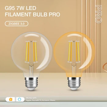 Gledopto Zigbee 3.0 AC220V Filament G95 Incandescent Bec LED 7W Pro E27 Pentru Decorarea Iluminare Camera de zi Dormitor Petrecere