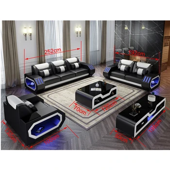 Global hot-vânzare fericit canapea de piele cu mai multe culori diferite canapele set de 7 locuri de mobilier pentru camera de zi