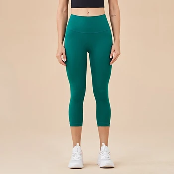Gol Sentiment Jambiere Femei Fitness Antrenament Atletic Funcționare SPORT Trunchiate Dresuri Nici o Cusătură Față de Înaltă Talie Pantaloni de Yoga Cu Buzunar