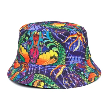 Găleată Pălărie Bărbați Hip Hop de Imprimare Pescar Capace de Streetwear față-verso Pălării Pentru Femei Beach Capac Unisex Pălărie Panama 2023 Vara