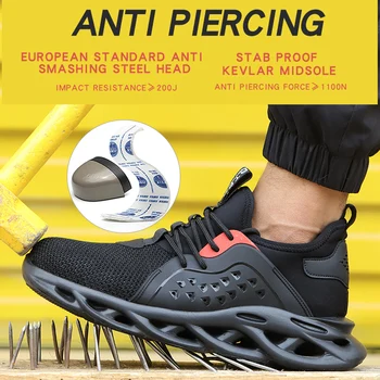 HKAZ Unisex Casual Respirabil Adidas Pentru Femei Barbati Pantofi de Lucru din Oțel Tep Indestructibil Pantofi de protecție Puncție-Dovada Adidași