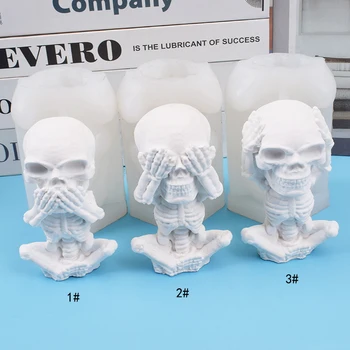 Halloween Craniu de Creatie Lumânare Mucegai Silicon 3D Diavolul Ambarcațiunile de Ipsos Rășină fabricarea de Unelte de BRICOLAJ Săpun Petrecere de Halloween Decor Acasă Cadou