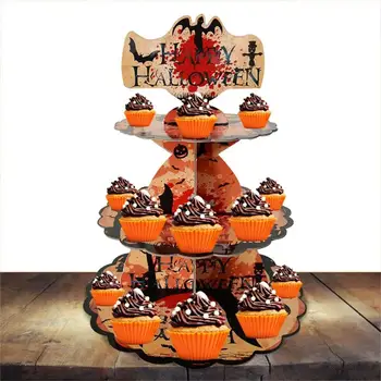 Halloween Cupcake Titularii De 3 Niveluri Cupcake Stand Tort Suportul Pentru Tema PartiesHalloween Dovleac Suportul Pentru