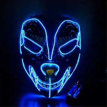 Halloween Luminos Neon Masca Led Masque Masca Bal Mascat Masca Glow În Întuneric Purjare Măști De Cosplay Costum Consumabile