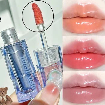Hidratare Oglindă Luciu de Buze Ruj Lichid rezistent la apa, Non-stick de Cupa Femei Sexy Buze de Buze Colorate Glazură coreeană Cosmetice Machiaj
