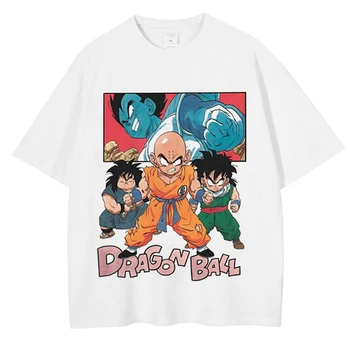 Hip Hop tricou Barbati Streetwear Harajuku Japoneză Anime Dragon Ball Print T-shirt de Moda de Vara cu Maneci Scurte din Bumbac T-Shirt