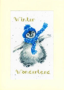 Hot Ac Winter Wonderland Christmas Card Broderie Pilotă cu Model din Bumbac 100% Ata & Transport Gratuit pentru Decor Acasă