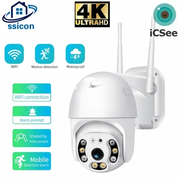 ICSee în aer liber Cameră Cu WIFI 8MP Omului de Detectare Impermeabil de Securitate Wireless de Protecție IP Culoare aparat de Fotografiat Viziune de Noapte